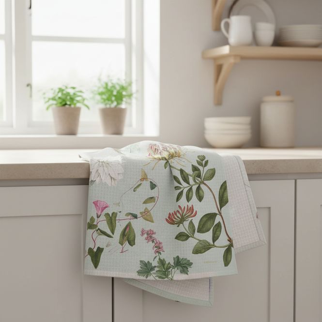 Hovedbilde Kjøkkenhåndkle Flora Danica - Økologisk Bomull