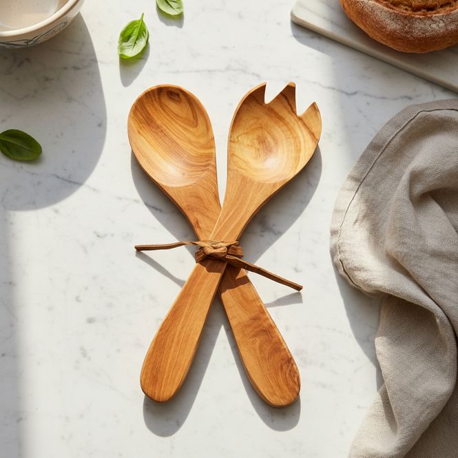 Hovedbilde Salatbestikk - Oliventre (21 cm)