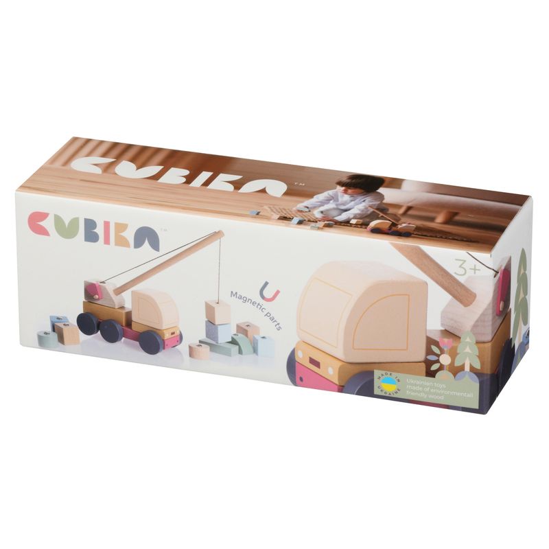 Magnetisk Kranbil - Pastell | Cubika