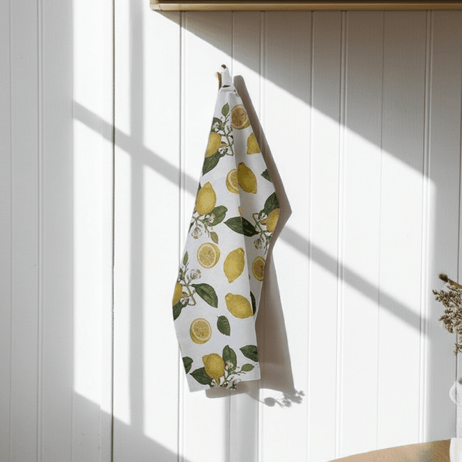 Hovedbilde Kjøkkenhåndkle Sitroner - Økologisk bomull